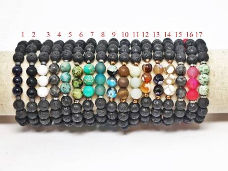 Lava & Gemstones Aromatherapy Diffuser Bracelet