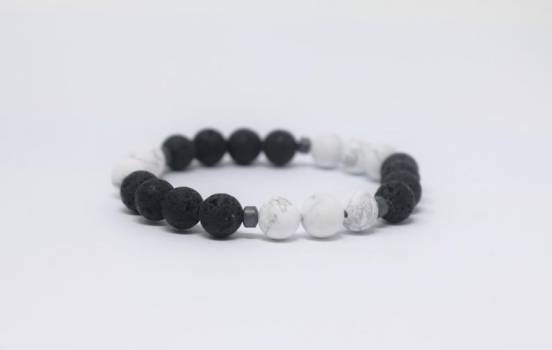 3 - Lava & White Howlite Aromatherapy Diffuser Bracelet
