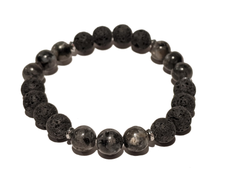 4 - Lava & Black Vein Jasper Aromatherapy Diffuser Bracelet
