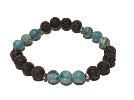 5 - Lava & Moss Green Agate Aromatherapy Diffuser Bracelet