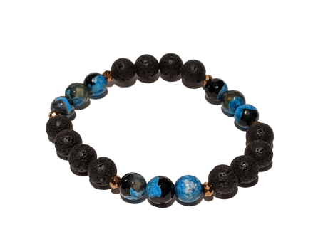 9 - Lava & Blue|Black Agate Aromatherapy Diffuser Bracelet