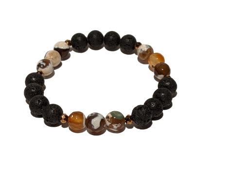 14 - Lava & Montana Agate Aromatherapy Diffuser Bracelet