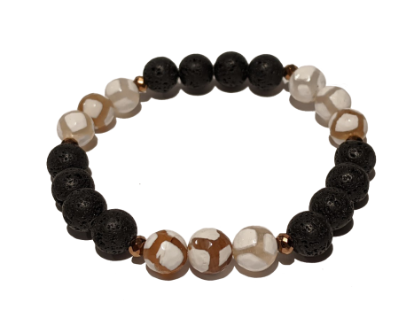 12 - Lava & Brown|White Agate Aromatherapy Diffuser Bracelet