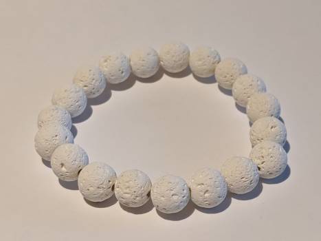 2 - White 10mm Lava Aromatherapy Diffuser Bracelet