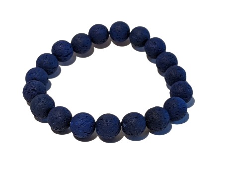3 - Dark Blue 10mm Lava Aromatherapy Diffuser Bracelet